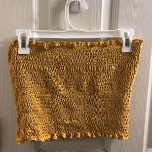 yellow dotted tube top